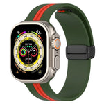 Bracelet de montre en silicone bicolore à fermoir magnétique, pour Apple Watch Ultra 49 mm, pour Apple Watch Series 8&7 45 mm, pour Apple Watch Series 8&7 41 mm