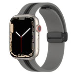 Bracelet de montre en silicone bicolore à fermoir magnétique, pour Apple Watch Ultra 49 mm, pour Apple Watch Series 8&7 45 mm, pour Apple Watch Series 8&7 41 mm