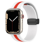 Bracelet de montre en silicone bicolore à fermoir magnétique, pour Apple Watch Ultra 49 mm, pour Apple Watch Series 8&7 45 mm, pour Apple Watch Series 8&7 41 mm