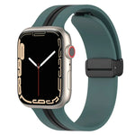 Bracelet de montre en silicone bicolore à fermoir magnétique, pour Apple Watch Ultra 49 mm, pour Apple Watch Series 8&7 45 mm, pour Apple Watch Series 8&7 41 mm