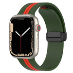Bracelet de montre en silicone bicolore à fermoir magnétique, pour Apple Watch Ultra 49 mm, pour Apple Watch Series 8&7 45 mm, pour Apple Watch Series 8&7 41 mm
