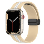 Bracelet de montre en silicone bicolore à fermoir magnétique, pour Apple Watch Ultra 49 mm, pour Apple Watch Series 8&7 45 mm, pour Apple Watch Series 8&7 41 mm