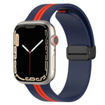 Bracelet de montre en silicone bicolore à fermoir magnétique, pour Apple Watch Ultra 49 mm, pour Apple Watch Series 8&7 45 mm, pour Apple Watch Series 8&7 41 mm