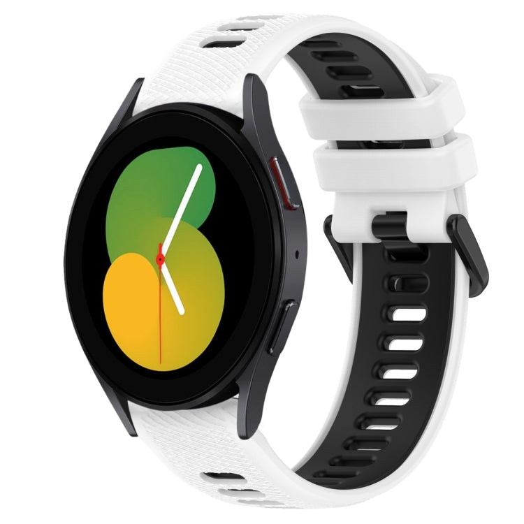 Bracelet de montre en silicone bicolore sport 20mm, pour Samsung Galaxy Watch5 44mm, pour Samsung Galaxy Watch 6 Classic 47mm, pour Samsung Galaxy Watch5 40mm, pour Samsung Galaxy Watch5 Pro 45mm