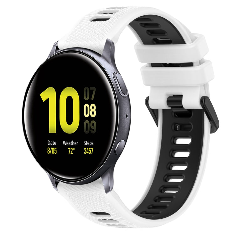 Bracelet de montre en silicone bicolore sport 20mm, pour Samsung Galaxy Watch Active2 40mm, pour Samsung Galaxy Watch Active2 44mm, pour Samsung Galaxy Watch 42mm, pour Samsung Galaxy Watch 6 44mm