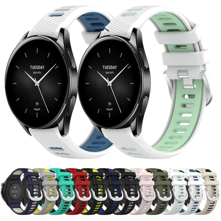 22mm Sports Two-Color Steel Buckle Silicone Watch Band, For Xiaomi Haylou RT2 LS10, For  Xiaomi Haylou RS4 LS12