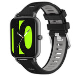 22mm Sports Two-Color Steel Buckle Silicone Watch Band, For Xiaomi Haylou RT2 LS10, For  Xiaomi Haylou RS4 LS12