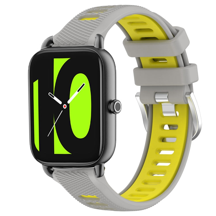 22mm Sports Two-Color Steel Buckle Silicone Watch Band, For Xiaomi Haylou RT2 LS10, For  Xiaomi Haylou RS4 LS12