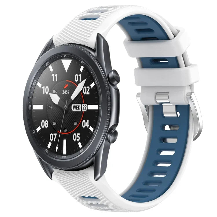 Bracelet de montre en silicone à boucle en acier bicolore de 22 mm, pour Samsung Galaxy Watch3 45 mm, pour Samsung Galaxy Watch 46 mm, pour Samsung Gear S3 Classic, pour Samsung Gear S3 Frontier