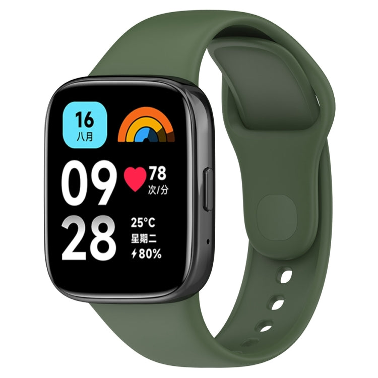 For Redmi Watch 3 Lite Sports Solid Color Silicone Replacement Watch Band, Black, White, Purple, Pink, Orange, Red, Green, Grey, Blue, Teal