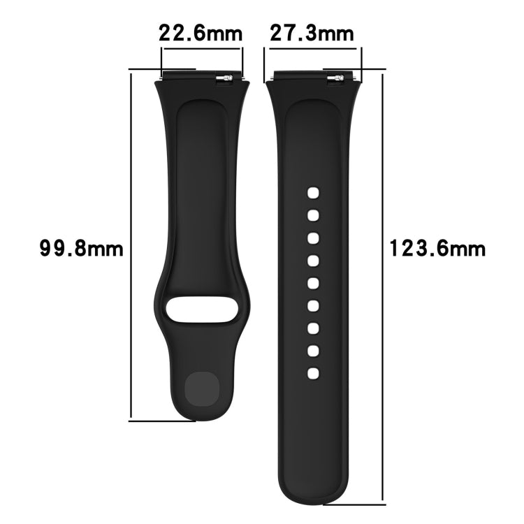 For Redmi Watch 3 Lite Sports Solid Color Silicone Replacement Watch Band, Black, White, Purple, Pink, Orange, Red, Green, Grey, Blue, Teal