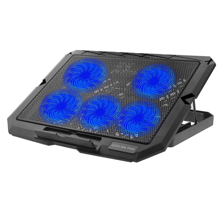 Support de Refroidissement pour Ordinateur Portable X5 avec 5 Ventilateurs Silencieux et Hauteur Réglable sur 7 Niveaux, X5