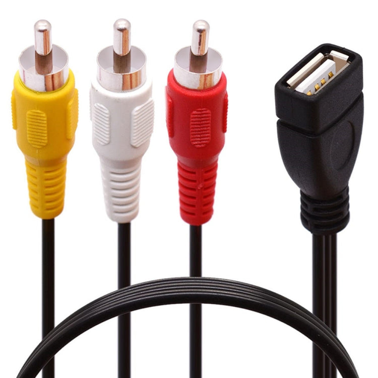 Câble répartiteur audio-vidéo JUNSUNMAY USB femelle vers 3 RCA mâles, 0,2 m, 1,5 m