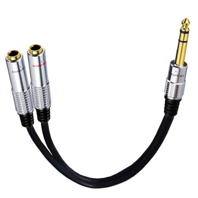 Adaptateur audio stéréo JUNSUNMAY 6,35 mm mâle vers double 6,35 mm femelle, longueur : 0,2 m