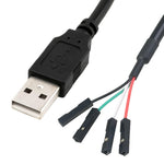 Câble adaptateur prolongateur JUNSUNMAY USB 2.0 A vers connecteur Dupont 4 broches femelle pour carte mère, longueur : 0,3 m, USB mâle, USB femelle