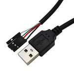Câble adaptateur prolongateur JUNSUNMAY USB 2.0 A vers connecteur Dupont 4 broches femelle pour carte mère, longueur : 0,3 m, USB mâle, USB femelle