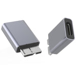 Adaptateur convertisseur JUNSUNMAY USB-C / Type-C femelle vers mâle USB 3.0 Micro B, 1 pièce, 2 pièces
