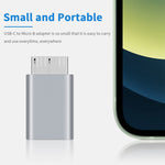 Adaptateur convertisseur JUNSUNMAY USB-C / Type-C femelle vers mâle USB 3.0 Micro B, 1 pièce, 2 pièces
