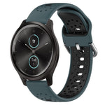 20mm Breathable Two-Color Silicone Watch Band, For Garmin Venu SQ, For Garmin VivoMove Style, For Garmin VivoMove Luxe