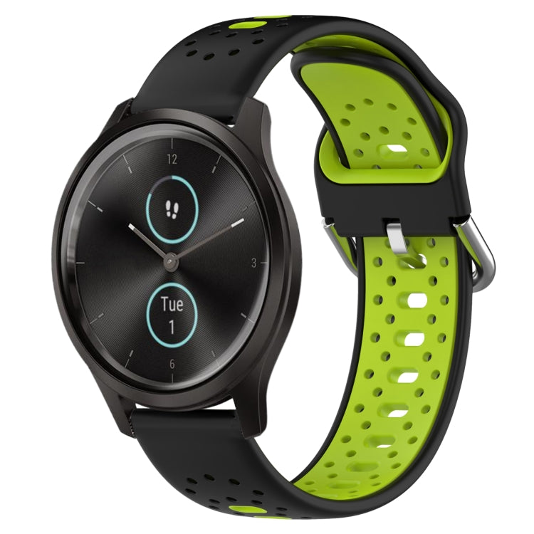 20mm Breathable Two-Color Silicone Watch Band, For Garmin Venu SQ, For Garmin VivoMove Style, For Garmin VivoMove Luxe