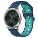 20mm Breathable Two-Color Silicone Watch Band, For Garmin Venu SQ, For Garmin VivoMove Style, For Garmin VivoMove Luxe