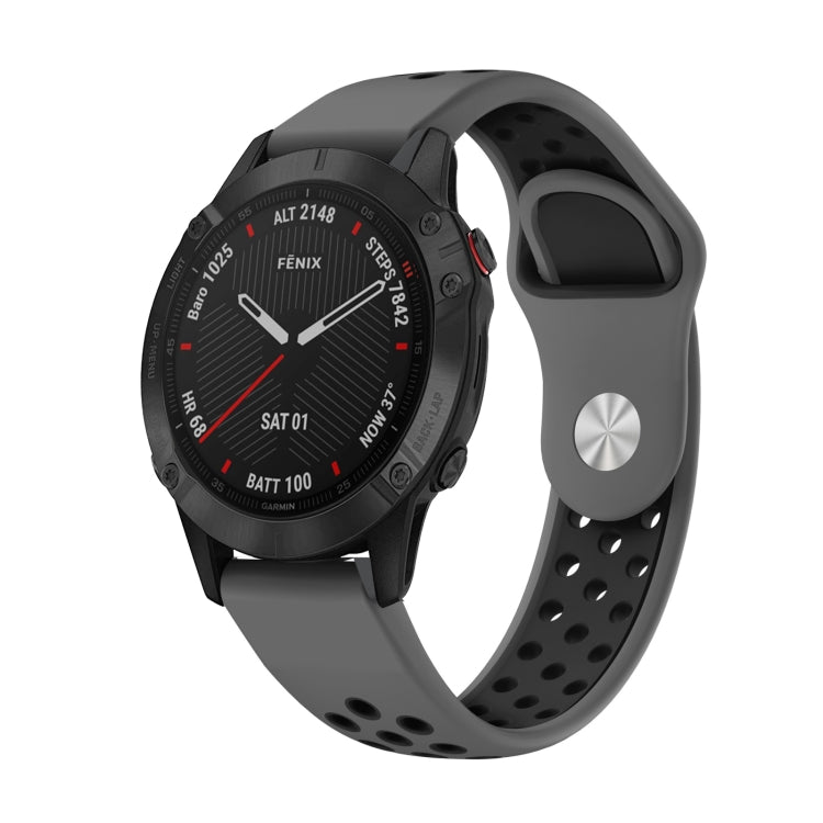 22mm Sports Breathable Silicone Watch Band, For Garmin Fenix 6 GPS, For Garmin Fenix 6 Pro GPS, For Garmin Fenix 6 Sapphire GPS, For Garmin Fenix 5