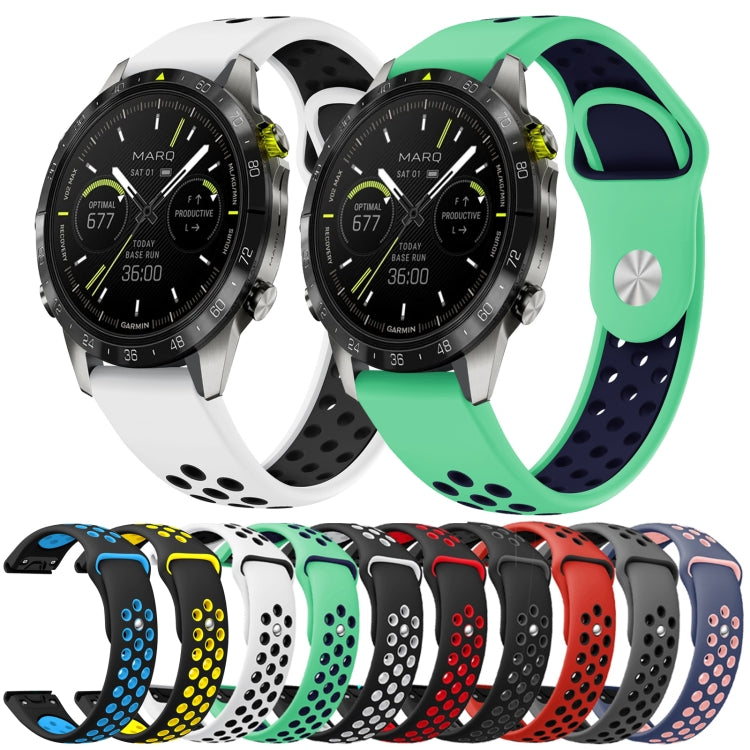 22mm Sports Breathable Silicone Watch Band, For Garmin Fenix 7 Solar, For Garmin Fenix 7 Sapphire Solar, For Garmin EPIX Gen 2, For Garmin Approach S62