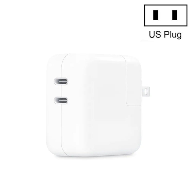 Chargeur double port 35W PD3.0 USB-C / Type-C pour séries iPhone / iPad, prise US, prise EU