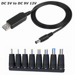 Câble convertisseur de tension USB DC 5V vers DC 9V 12V avec transformateur élévateur 1A et régulateur de puissance avec affichage LED, DC 5V vers DC 9V 12V