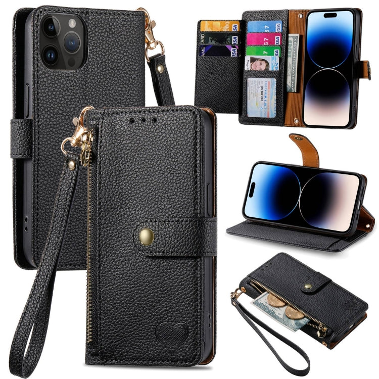 Coque de téléphone en cuir avec fermeture éclair et dragonne, pour iPhone 14 Pro Max, pour iPhone 7 / 8 / SE 2022, pour iPhone 13 Pro Max, pour iPhone 13 Pro, pour iPhone 13, pour iPhone 13 mini, pour iPhone 12 mini, pour iPhone 12 / 12 Pro