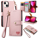 Coque de téléphone en cuir avec fermeture éclair et dragonne, pour iPhone 14 Pro Max, pour iPhone 7 / 8 / SE 2022, pour iPhone 13 Pro Max, pour iPhone 13 Pro, pour iPhone 13, pour iPhone 13 mini, pour iPhone 12 mini, pour iPhone 12 / 12 Pro