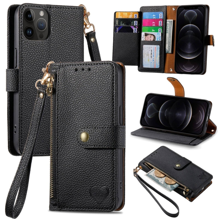 Coque de téléphone en cuir avec fermeture éclair et dragonne, pour iPhone 14 Pro Max, pour iPhone 7 / 8 / SE 2022, pour iPhone 13 Pro Max, pour iPhone 13 Pro, pour iPhone 13, pour iPhone 13 mini, pour iPhone 12 mini, pour iPhone 12 / 12 Pro