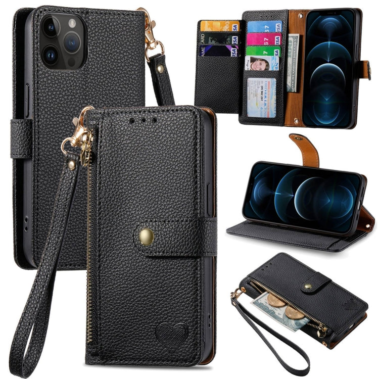 Coque de téléphone en cuir avec fermeture éclair et dragonne, pour iPhone 14 Pro Max, pour iPhone 7 / 8 / SE 2022, pour iPhone 13 Pro Max, pour iPhone 13 Pro, pour iPhone 13, pour iPhone 13 mini, pour iPhone 12 mini, pour iPhone 12 / 12 Pro