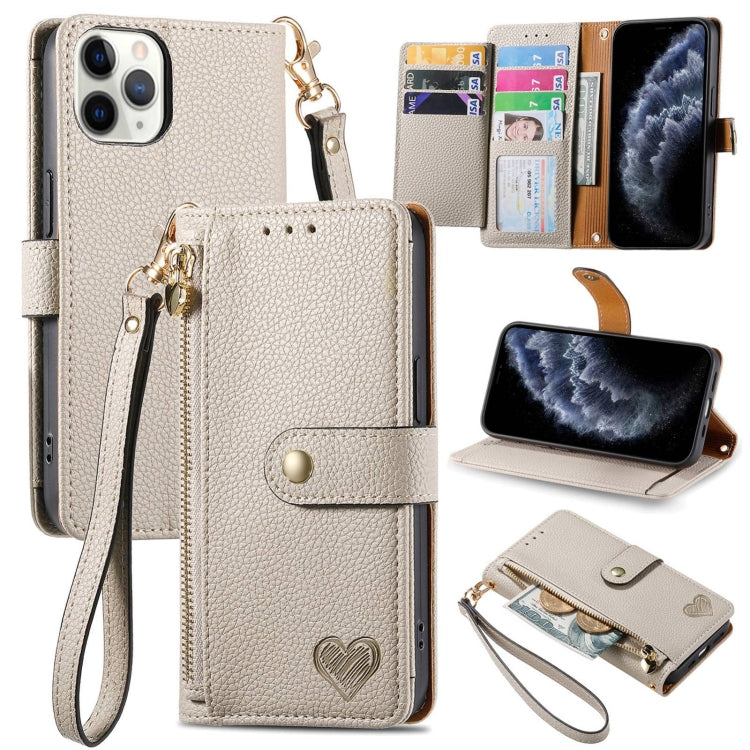 Étui de téléphone en cuir avec lanière à fermeture éclair Love, Pour iPhone 12 Pro Max, Pour iPhone 11 Pro Max, Pour iPhone 11, Pour iPhone 11 Pro, Pour iPhone X / XS, Pour iPhone XR, Pour iPhone XS Max, Pour iPhone 7 Plus / 8 Plus