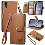 Étui de téléphone en cuir avec lanière à fermeture éclair Love, Pour iPhone 12 Pro Max, Pour iPhone 11 Pro Max, Pour iPhone 11, Pour iPhone 11 Pro, Pour iPhone X / XS, Pour iPhone XR, Pour iPhone XS Max, Pour iPhone 7 Plus / 8 Plus
