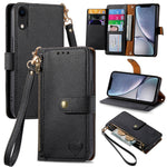 Étui de téléphone en cuir avec lanière à fermeture éclair Love, Pour iPhone 12 Pro Max, Pour iPhone 11 Pro Max, Pour iPhone 11, Pour iPhone 11 Pro, Pour iPhone X / XS, Pour iPhone XR, Pour iPhone XS Max, Pour iPhone 7 Plus / 8 Plus