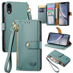Étui de téléphone en cuir avec lanière à fermeture éclair Love, Pour iPhone 12 Pro Max, Pour iPhone 11 Pro Max, Pour iPhone 11, Pour iPhone 11 Pro, Pour iPhone X / XS, Pour iPhone XR, Pour iPhone XS Max, Pour iPhone 7 Plus / 8 Plus