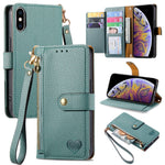 Étui de téléphone en cuir avec lanière à fermeture éclair Love, Pour iPhone 12 Pro Max, Pour iPhone 11 Pro Max, Pour iPhone 11, Pour iPhone 11 Pro, Pour iPhone X / XS, Pour iPhone XR, Pour iPhone XS Max, Pour iPhone 7 Plus / 8 Plus