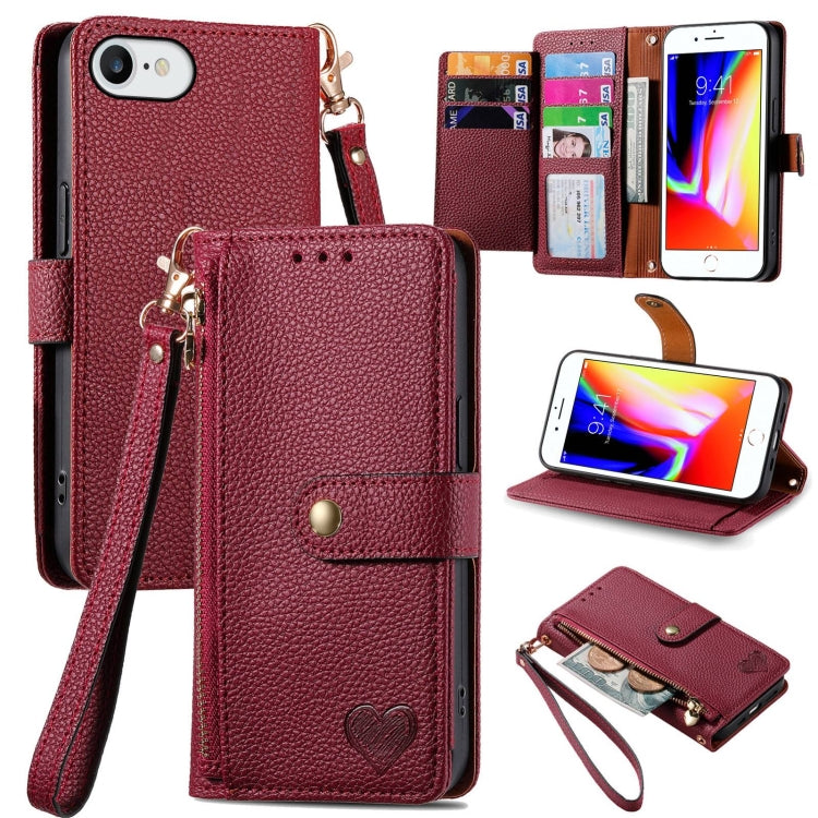 Coque de téléphone en cuir avec fermeture éclair et dragonne, pour iPhone 14 Pro Max, pour iPhone 7 / 8 / SE 2022, pour iPhone 13 Pro Max, pour iPhone 13 Pro, pour iPhone 13, pour iPhone 13 mini, pour iPhone 12 mini, pour iPhone 12 / 12 Pro