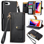 Étui de téléphone en cuir avec lanière à fermeture éclair Love, Pour iPhone 12 Pro Max, Pour iPhone 11 Pro Max, Pour iPhone 11, Pour iPhone 11 Pro, Pour iPhone X / XS, Pour iPhone XR, Pour iPhone XS Max, Pour iPhone 7 Plus / 8 Plus