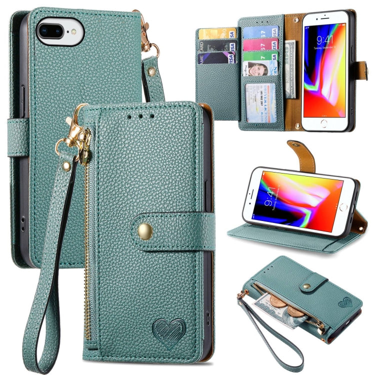 Étui de téléphone en cuir avec lanière à fermeture éclair Love, Pour iPhone 12 Pro Max, Pour iPhone 11 Pro Max, Pour iPhone 11, Pour iPhone 11 Pro, Pour iPhone X / XS, Pour iPhone XR, Pour iPhone XS Max, Pour iPhone 7 Plus / 8 Plus