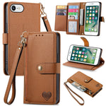 Étui de téléphone en cuir avec lanière à fermeture éclair Love, Pour iPhone 12 Pro Max, Pour iPhone 11 Pro Max, Pour iPhone 11, Pour iPhone 11 Pro, Pour iPhone X / XS, Pour iPhone XR, Pour iPhone XS Max, Pour iPhone 7 Plus / 8 Plus