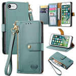 Étui de téléphone en cuir avec lanière à fermeture éclair Love, Pour iPhone 12 Pro Max, Pour iPhone 11 Pro Max, Pour iPhone 11, Pour iPhone 11 Pro, Pour iPhone X / XS, Pour iPhone XR, Pour iPhone XS Max, Pour iPhone 7 Plus / 8 Plus