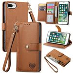 Étui de téléphone en cuir avec lanière à fermeture éclair Love, Pour iPhone 12 Pro Max, Pour iPhone 11 Pro Max, Pour iPhone 11, Pour iPhone 11 Pro, Pour iPhone X / XS, Pour iPhone XR, Pour iPhone XS Max, Pour iPhone 7 Plus / 8 Plus