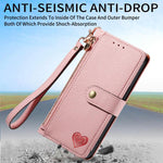 Étui téléphone en cuir avec lanière à fermeture éclair Love, pour iPhone 17e / 16e, pour iPhone 17 Pro Max, pour iPhone 17 Pro, pour iPhone 17, pour iPhone Air, pour iPhone 16 Pro Max, pour iPhone 16 Pro, pour iPhone 16 Plus