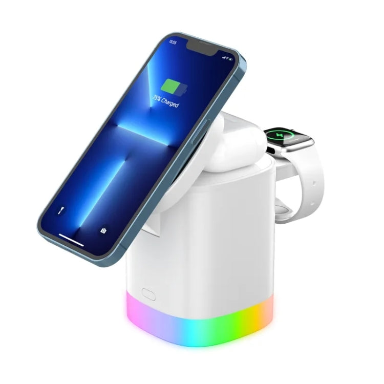 Chargeur sans fil magnétique Magsafe 3 en 1 T15 avec support de charge pliable pour iPhone / iWatch / AirPods, T15