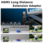 Extendeur HDMI 50m audio vidéo 1080P via câble Ethernet Cat5 Cat6, transmission sans perte, adaptateur d'extension HDMI longue distance