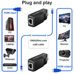 Extendeur HDMI 50m audio vidéo 1080P via câble Ethernet Cat5 Cat6, transmission sans perte, adaptateur d'extension HDMI longue distance
