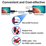 Extendeur HDMI 50m audio vidéo 1080P via câble Ethernet Cat5 Cat6, transmission sans perte, adaptateur d'extension HDMI longue distance