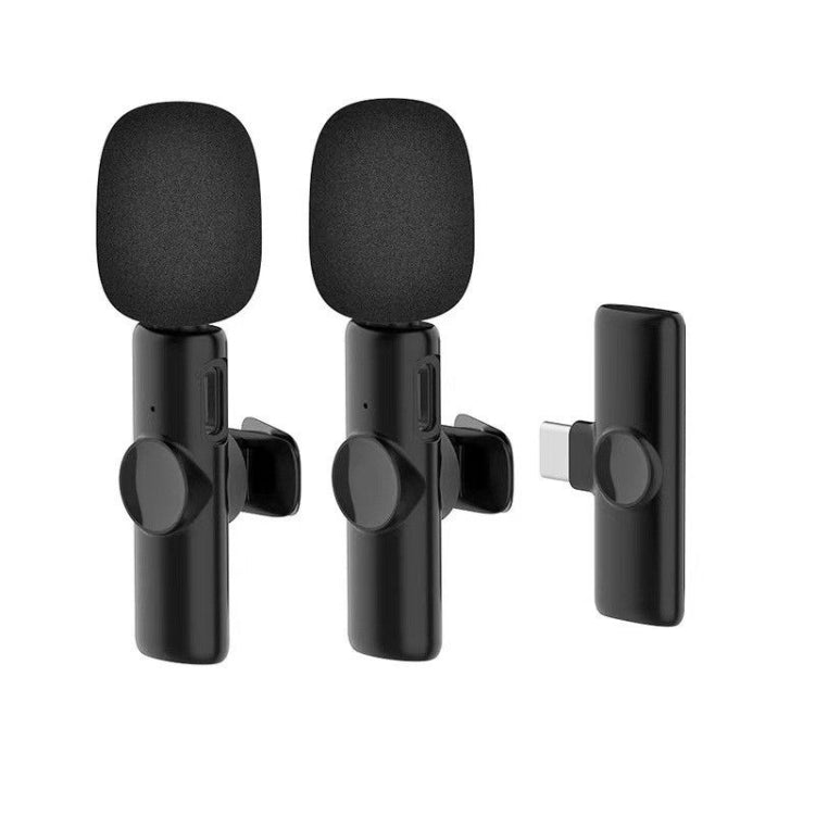 Microphone cravate sans fil pour téléphone Android et ordinateur avec récepteur USB-C / Type-C, un par un, un par deux